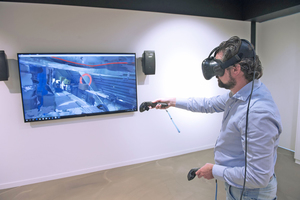  „Echte“ VR-Präsentationen werden in Echtzeit von leistungsfähigen PCs berechnet und auf per Datenkabel angeschlossenen VR-Brillen angezeigt. 